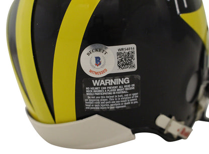 Ty Law Michigan Wolverines Autographed VSR4 Mini Helmet Beckett