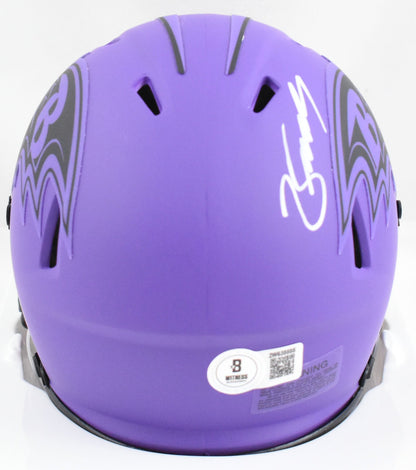 Zay Flowers Autographed Baltimore Ravens Rave Speed Mini Helmet