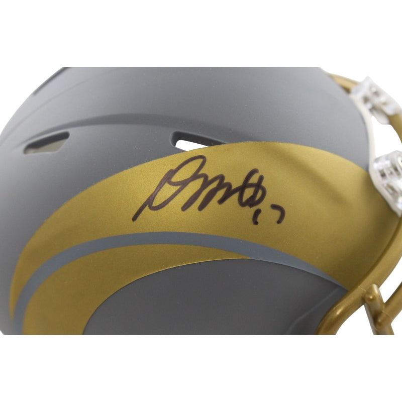 Davante Adams Autographed Los Angeles Rams Slate Mini Helmet Beckett BAS