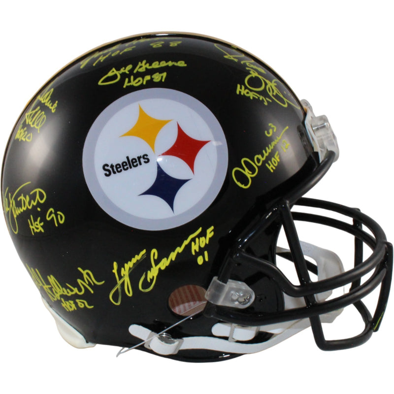 Pittsburgh Steelers HOF Multi-Signed Full Size Authentic VSR4 Helmet (13 Sig)