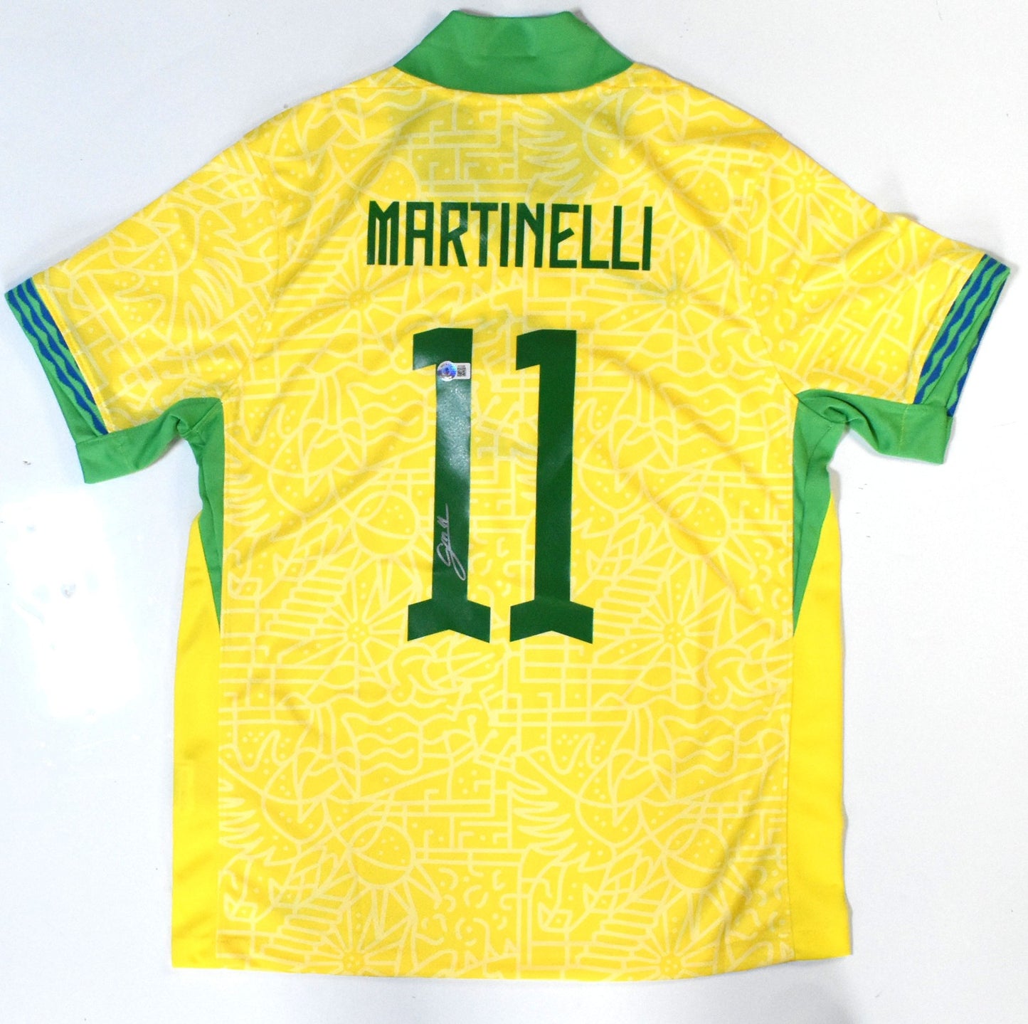 Gabriel Martinelli Signed Brazil Home Soccer Jersey