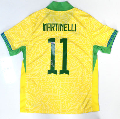 Gabriel Martinelli Signed Brazil Home Soccer Jersey