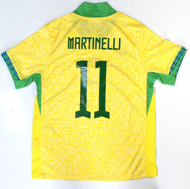 Gabriel Martinelli Signed Brazil Home Soccer Jersey
