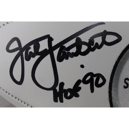 Jack Lambert Signed Pittsburgh Steelers Logo Football (HOF Inscription)