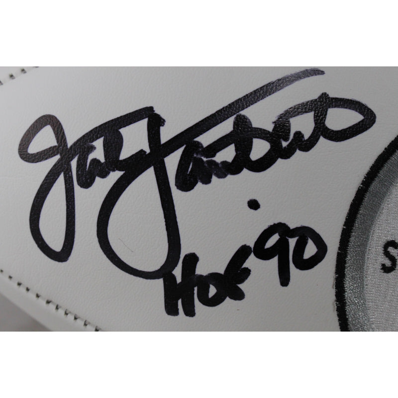 Jack Lambert Signed Pittsburgh Steelers Logo Football (HOF Inscription)