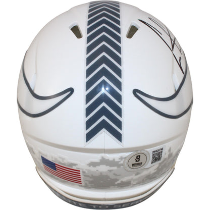 Cris Carter Minnesota Vikings 2024 Salute to Service HOF Signed Mini Helmet
