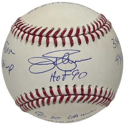 Jim Palmer Signed Baltimore Orioles ROMLB Baseball (9 Inscriptions) JSA COA