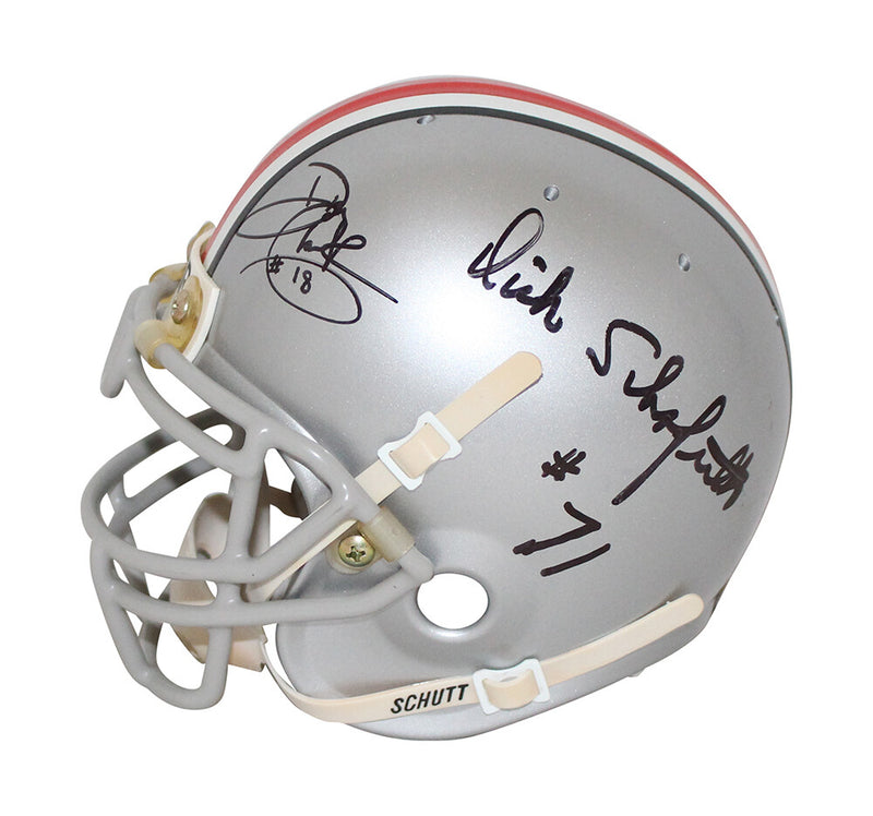 Houston, Schafrath & Clark Signed Ohio State Buckeyes Schutt Mini Helmet