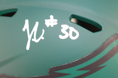 Jihaad Campbell Autographed Philadelphia Eagles Rave Mini Helmet