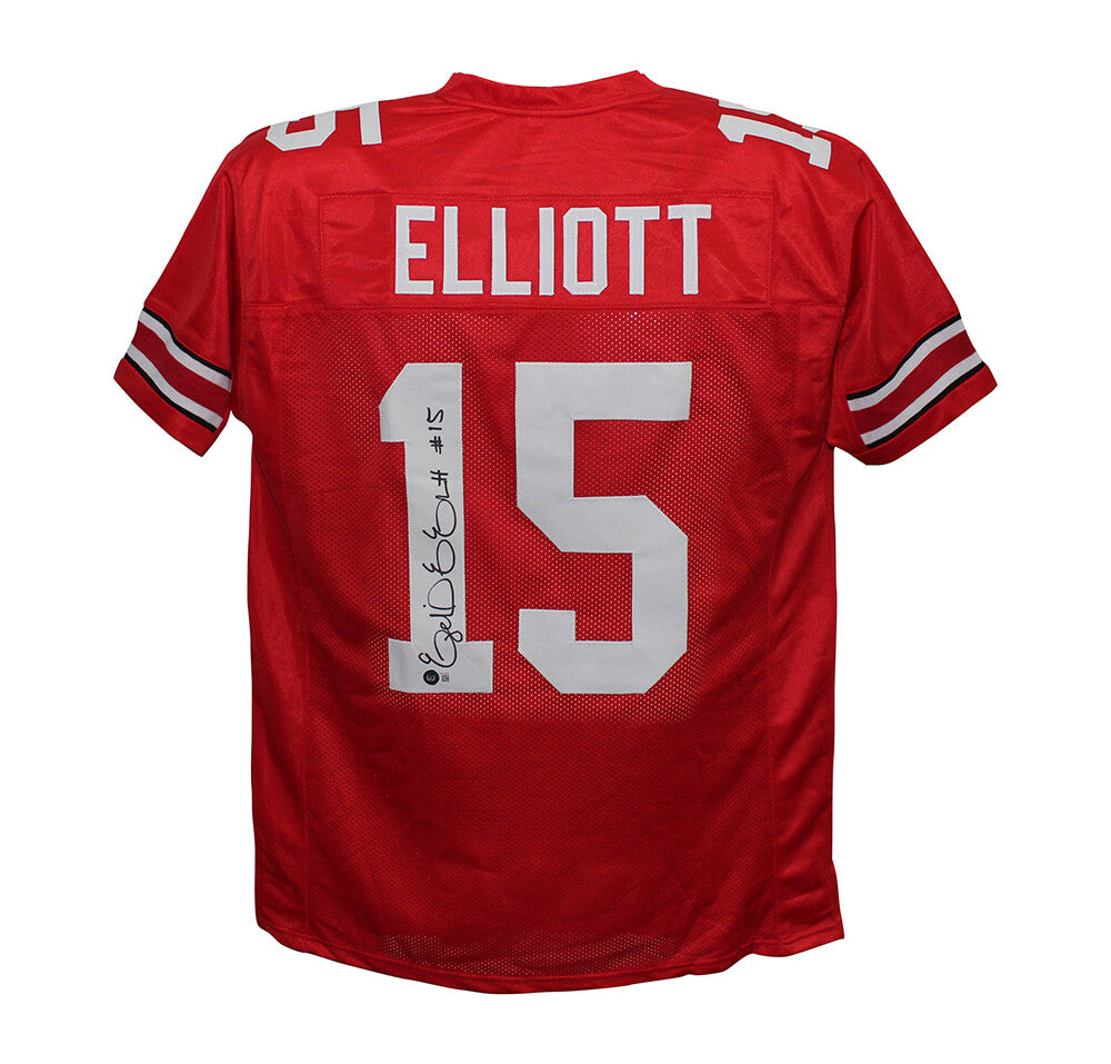 Ezekiel Elliott Autographed Ohio State Buckeyes Style Custom Jersey Beckett