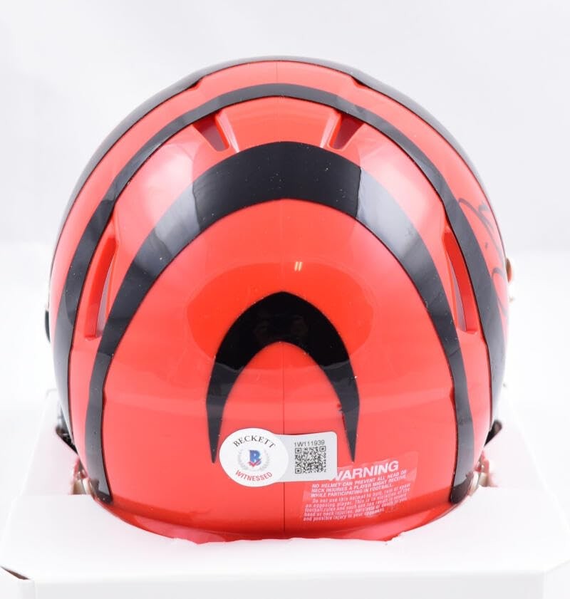 Boomer Esiason Signed Cincinnati Bengals Black Speed Mini Helmet