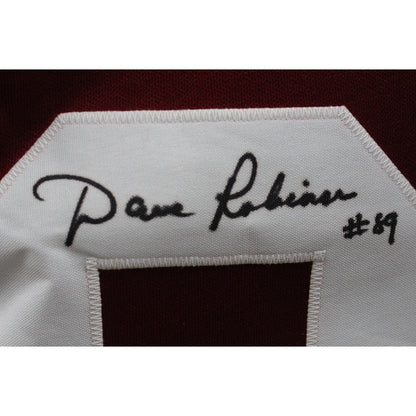 Dave Robinson Signed Custom Maroon Jersey with 3 Inscriptions (JSA)