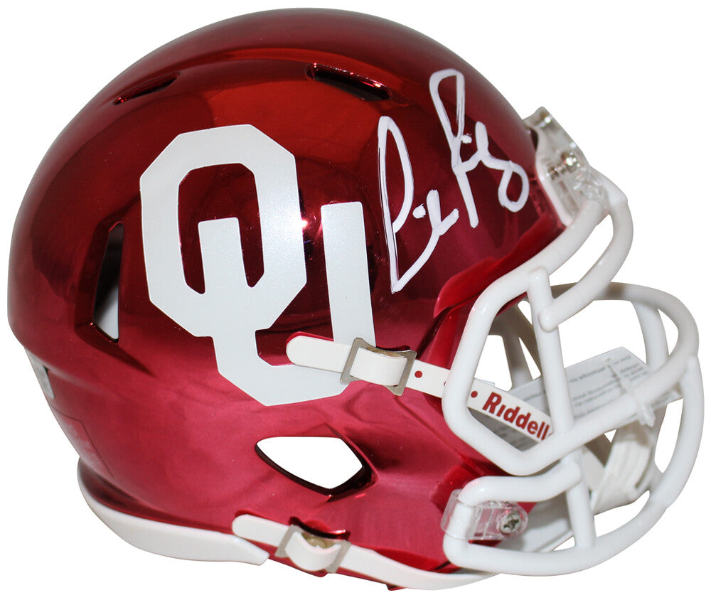 Lincoln Riley Autographed Oklahoma Sooners Chrome Mini Helmet