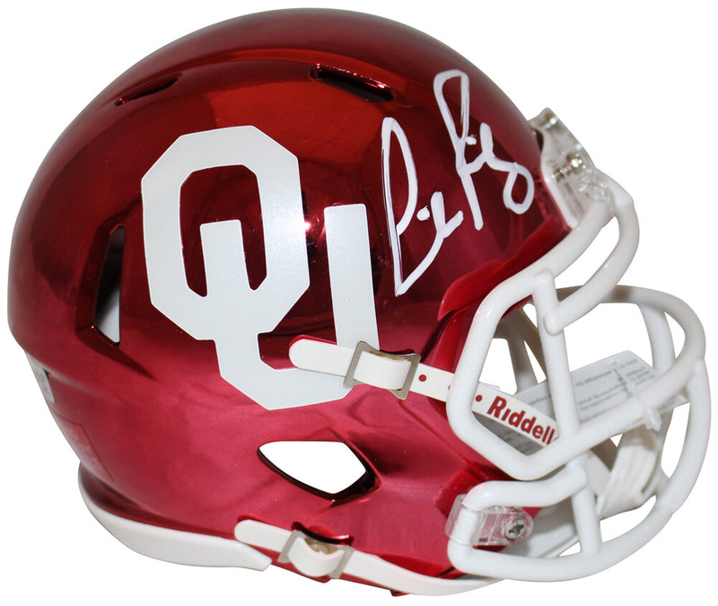 Lincoln Riley Autographed Oklahoma Sooners Chrome Mini Helmet
