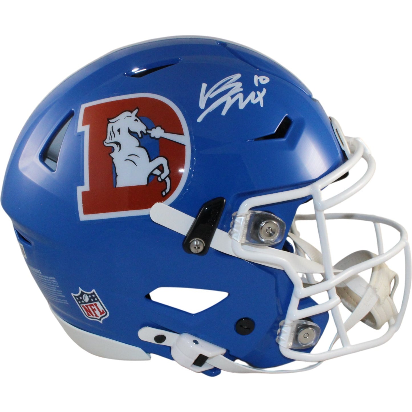 Bo Nix Denver Broncos Signed Full Size SpeedFlex Throwback Helmet