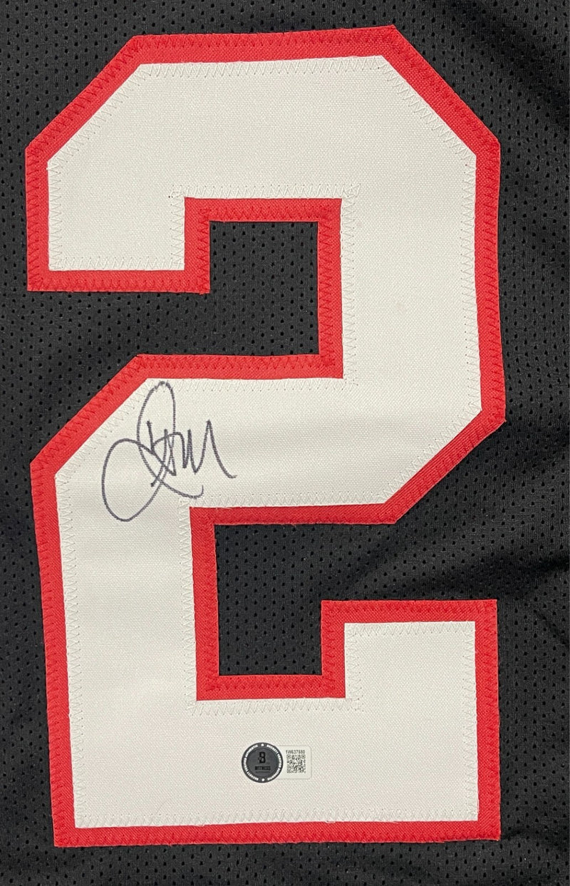 Jamal Anderson Signed Atlanta Falcons Custom Football Jersey BAS
