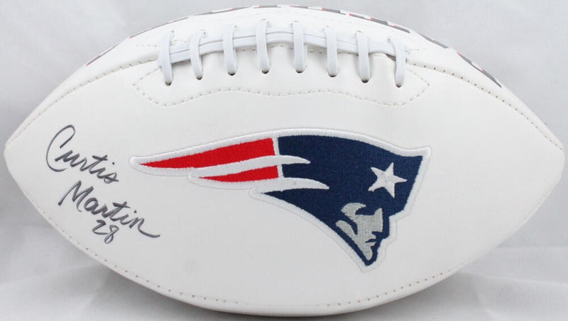 Curtis Martin Autographed New England Patriots Logo Football