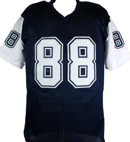Michael Irvin Autographed Custom Blue and White Football Jersey