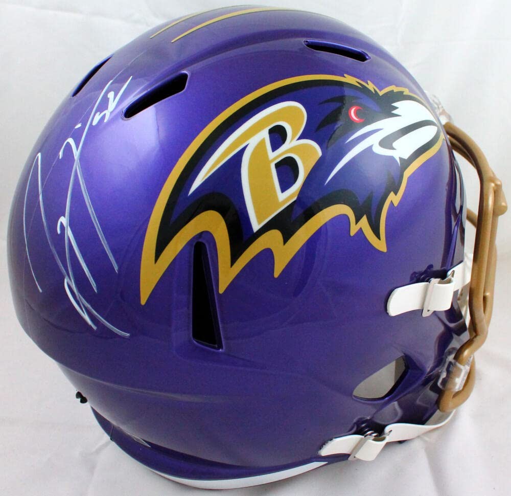 Ray Lewis Autographed Baltimore Ravens Full Size Flash Speed Helmet
