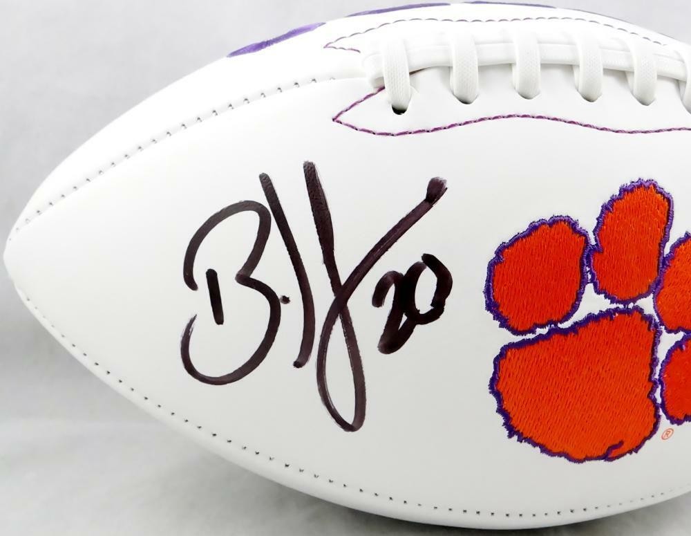Brian Dawkins Signed Clemson Tigers Logo Football - Black Edition