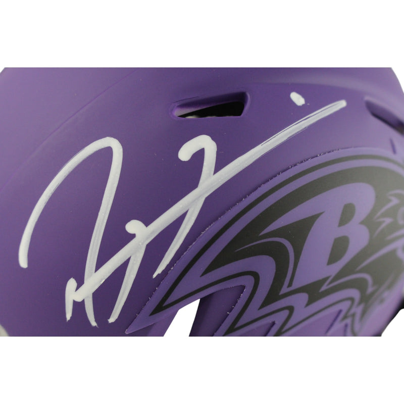 Ray Lewis Signed Baltimore Ravens Rave Mini Helmet Beckett COA