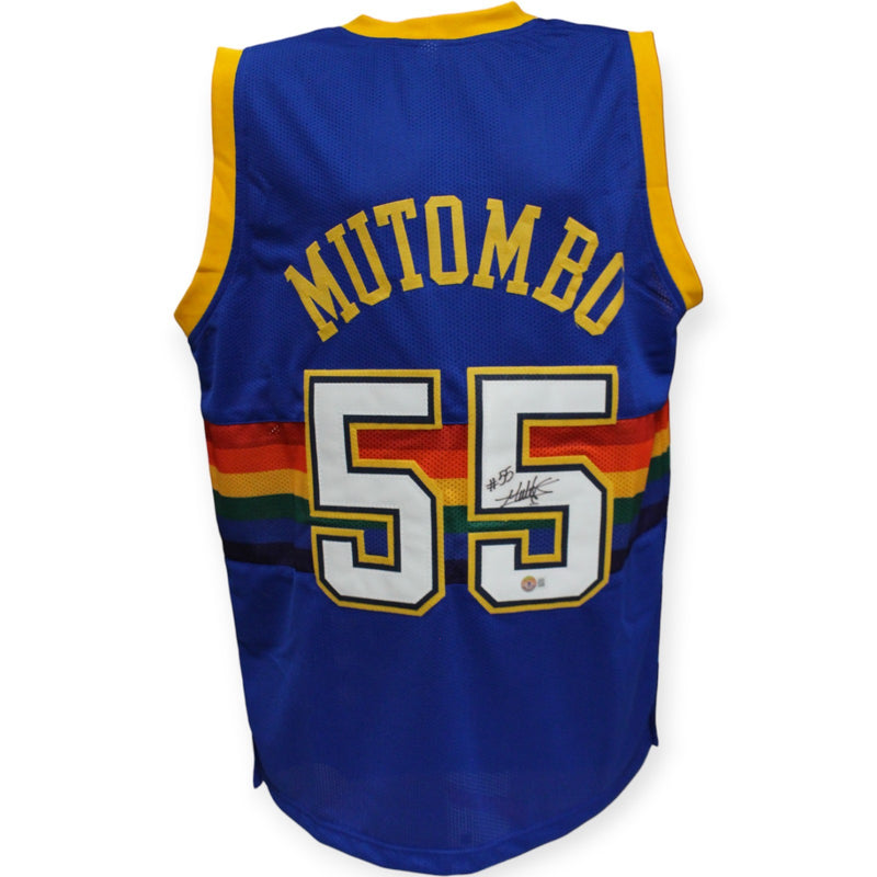 Dikembe Mutombo Autographed Blue Pro Style Jersey