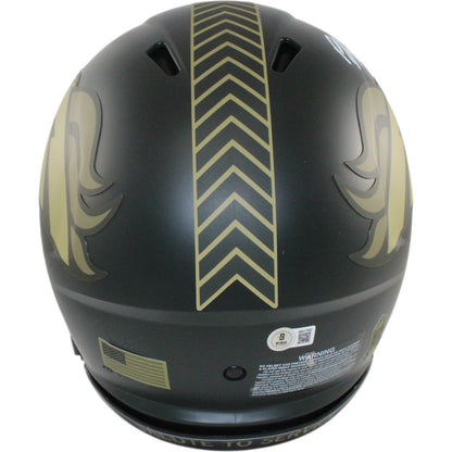 Bo Nix Autographed Denver Broncos 2025 Salute to Service Authentic Helmet
