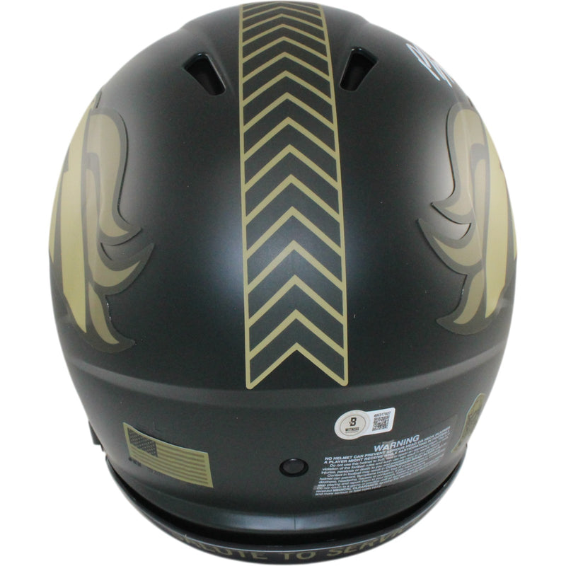 Bo Nix Autographed Denver Broncos 2025 Salute to Service Authentic Helmet