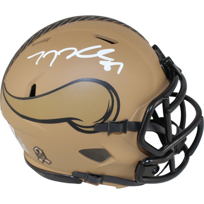 TJ Hockenson Signed Minnesota Vikings 2023 STS Mini Helmet (BAS)