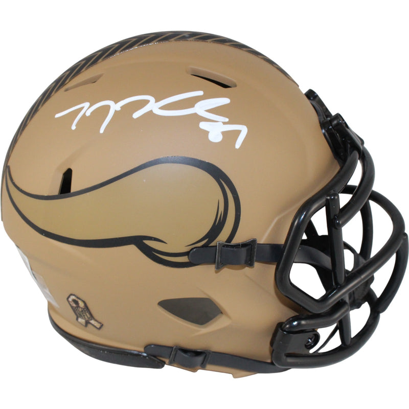 TJ Hockenson Signed Minnesota Vikings 2023 STS Mini Helmet (BAS)