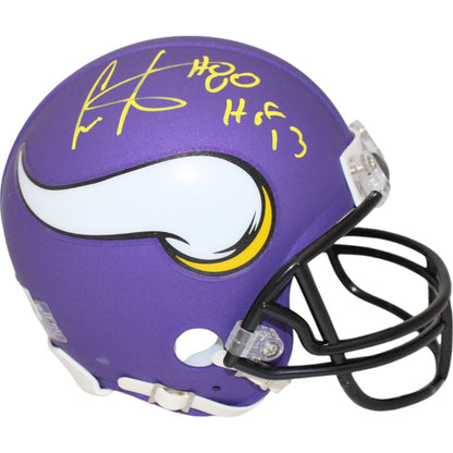 Cris Carter Autographed Minnesota Vikings VSR4 Mini Helmet (HOF)