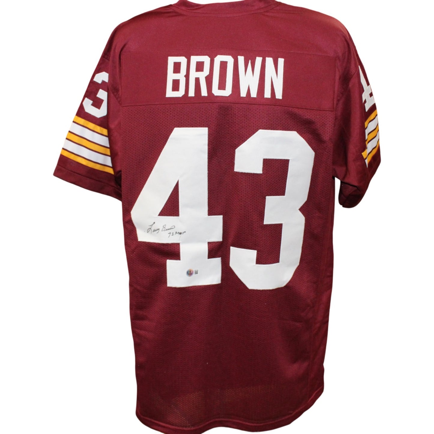 Larry Brown Autographed Red Pro Style Jersey with "72 MVP" Inscription