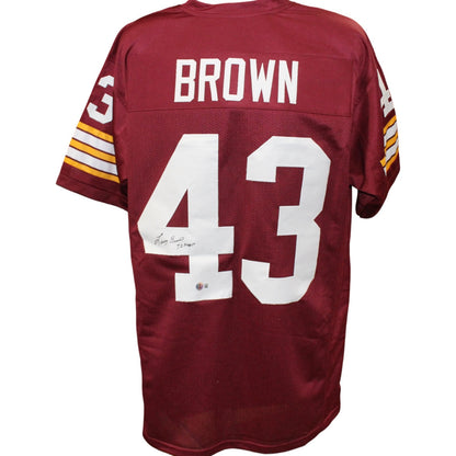 Larry Brown Autographed Red Pro Style Jersey with "72 MVP" Inscription