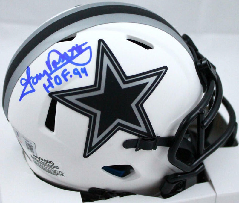 Tony Dorsett Signed Dallas Cowboys Lunar Speed Mini Helmet (HOF Inscription)