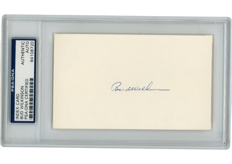 Bud Wilkinson Autographed Oklahoma Sooners Index Card PSA Slabbed
