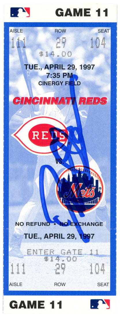 Deion Sanders Signed Cincinnati Reds 4/29/1997 Game Ticket Stub BAS