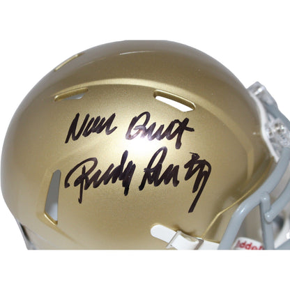 Rudy Ruettiger Autographed Notre Dame Fighting Irish Speed Mini Helmet