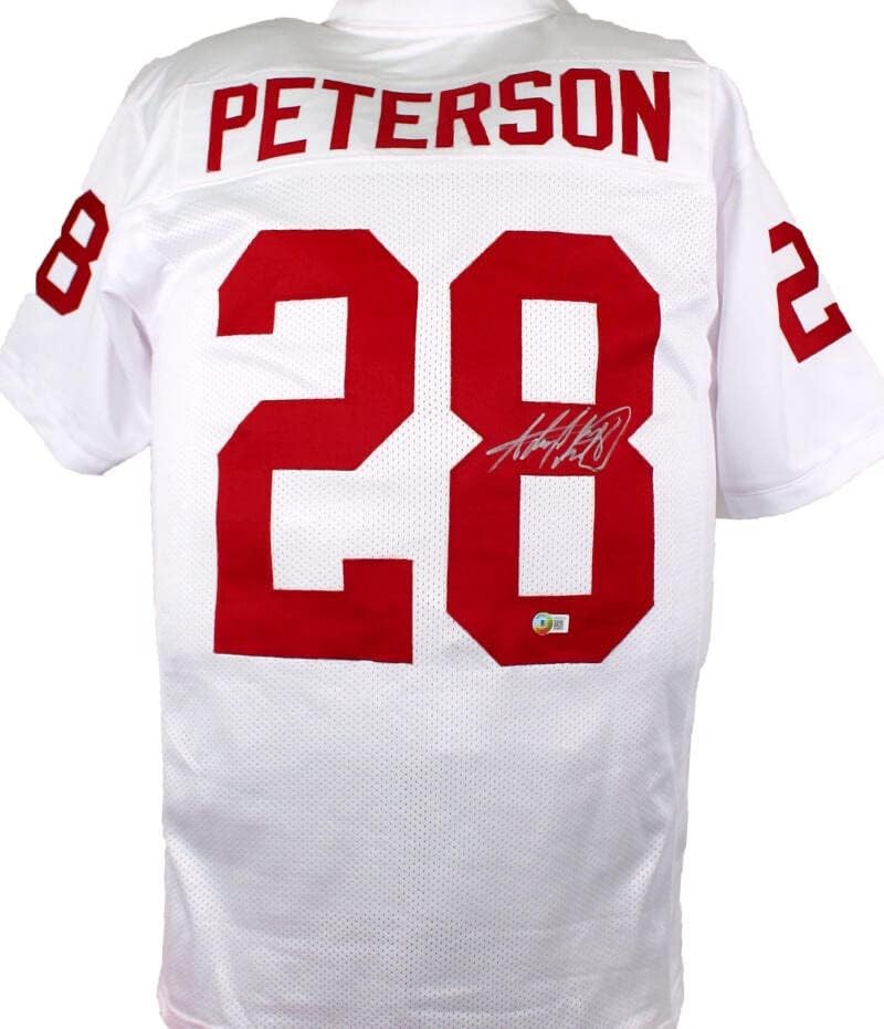 Adrian Peterson Autographed White Custom College Jersey