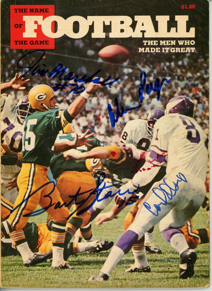 Bart Starr, Jim Marshall, Carl Eller & Alan Page Signed 1972 Packers Magazine