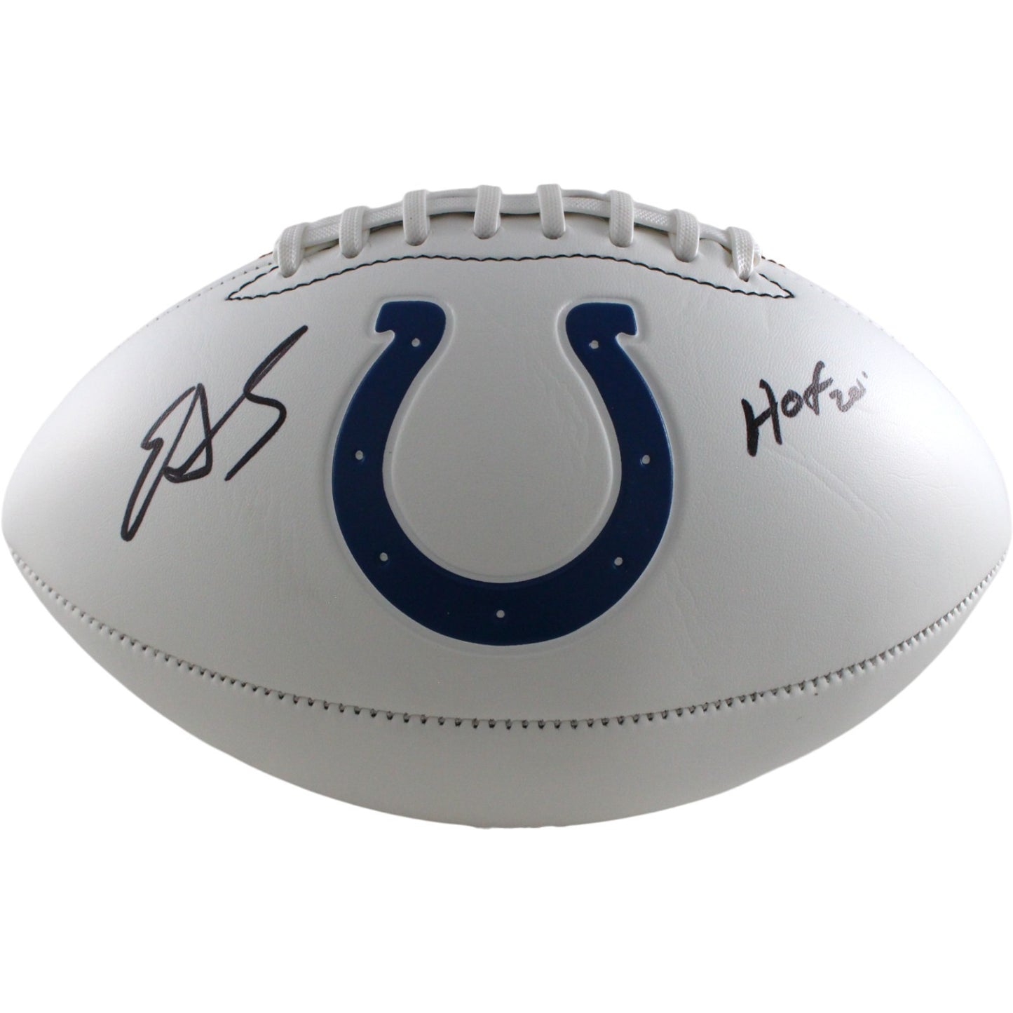 Edgerrin James Signed Indianapolis Colts Logo Football (HOF Inscription)