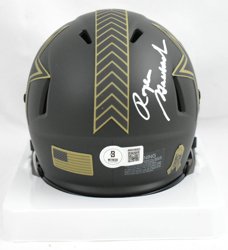 Roger Staubach Signed Dallas Cowboys 2025 Salute to Service Mini Helmet