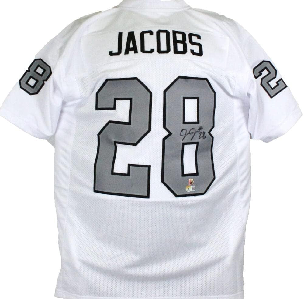 Josh Jacobs Signed Las Vegas Raiders White Color Rush Custom Jersey