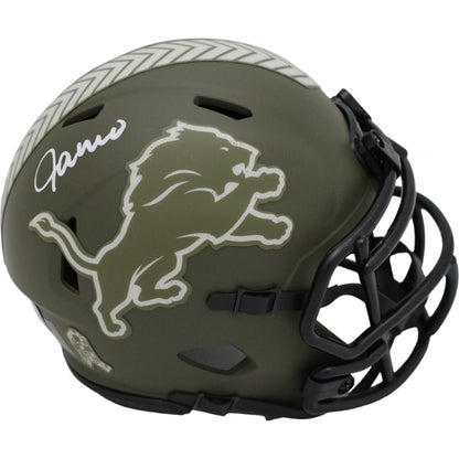 Jameson Williams Detroit Lions Autographed Salute to Service Mini Helmet