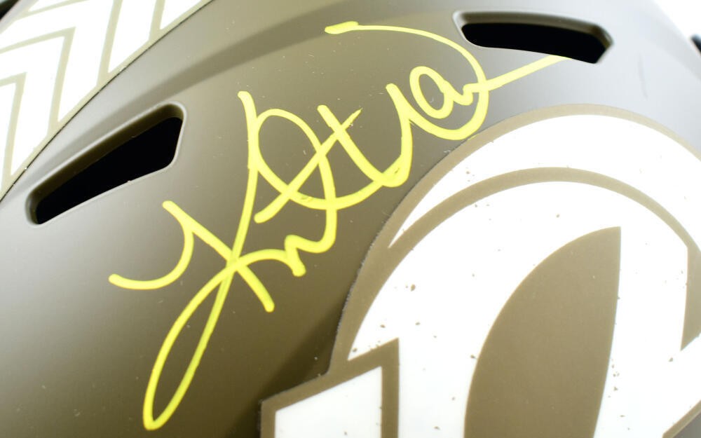 Kurt Warner Signed St. Louis Rams Salute to Service Full Size Helmet