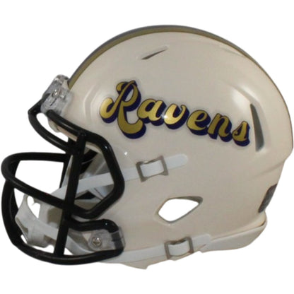 Ray Lewis Autographed Baltimore Ravens Throwback Mini Helmet