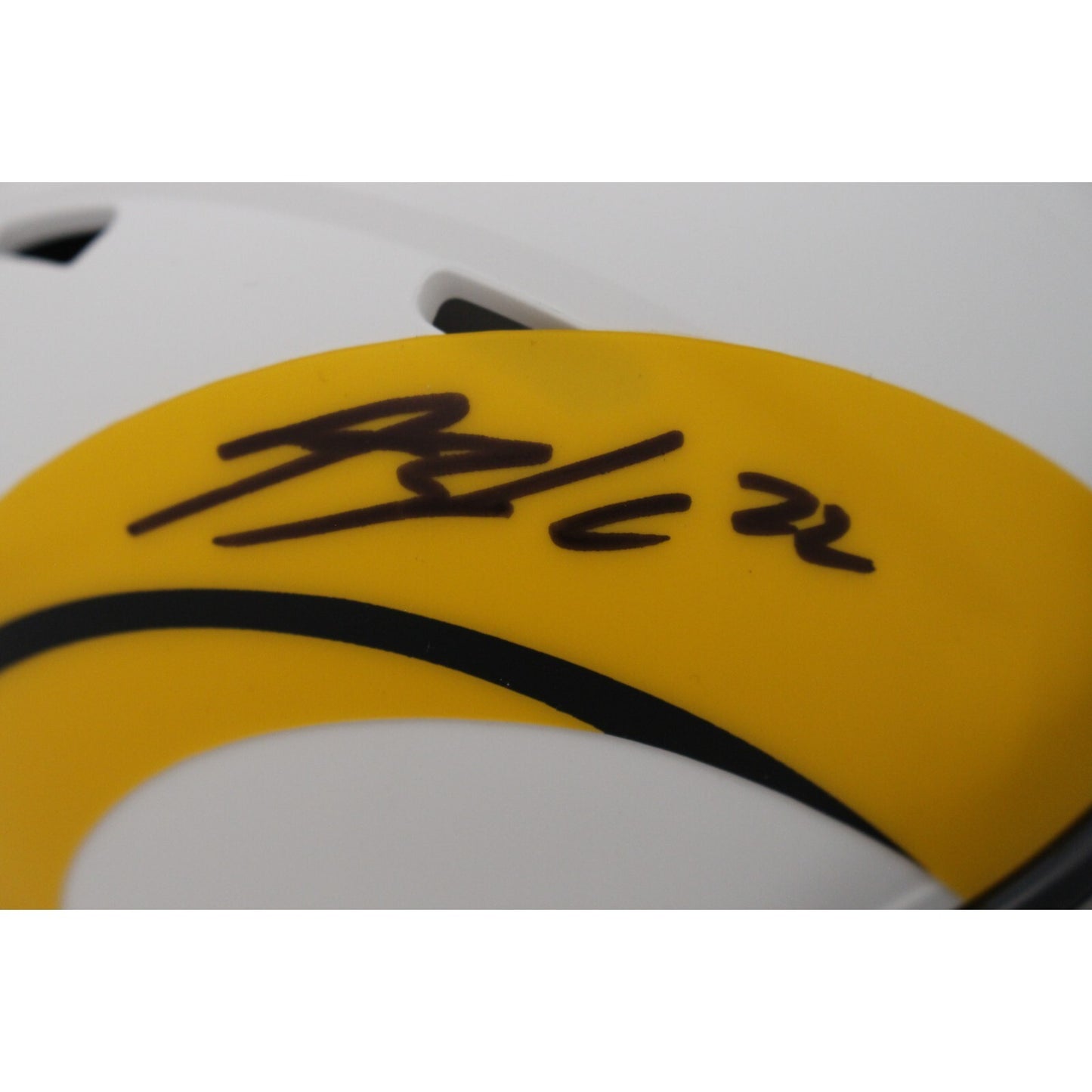Blake Corum Signed Los Angeles Rams Lunar Mini Helmet