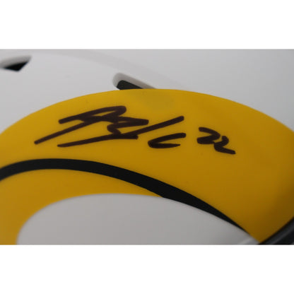 Blake Corum Signed Los Angeles Rams Lunar Mini Helmet