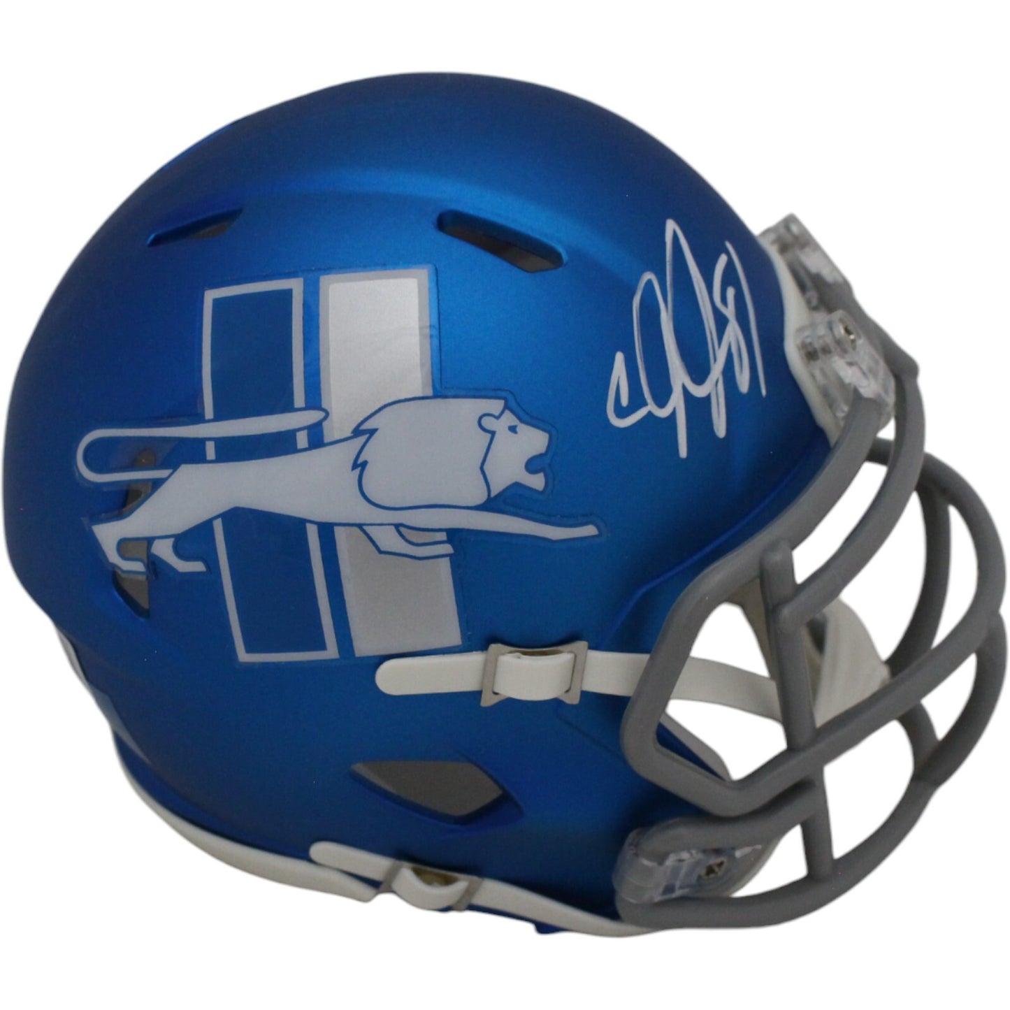 Calvin Johnson Autographed Detroit Lions 2023 Alternate Mini Helmet