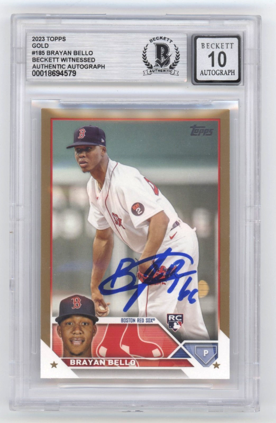 Brayan Bello Signed 2023 Topps Gold Rookie Card BGS 10 Auto