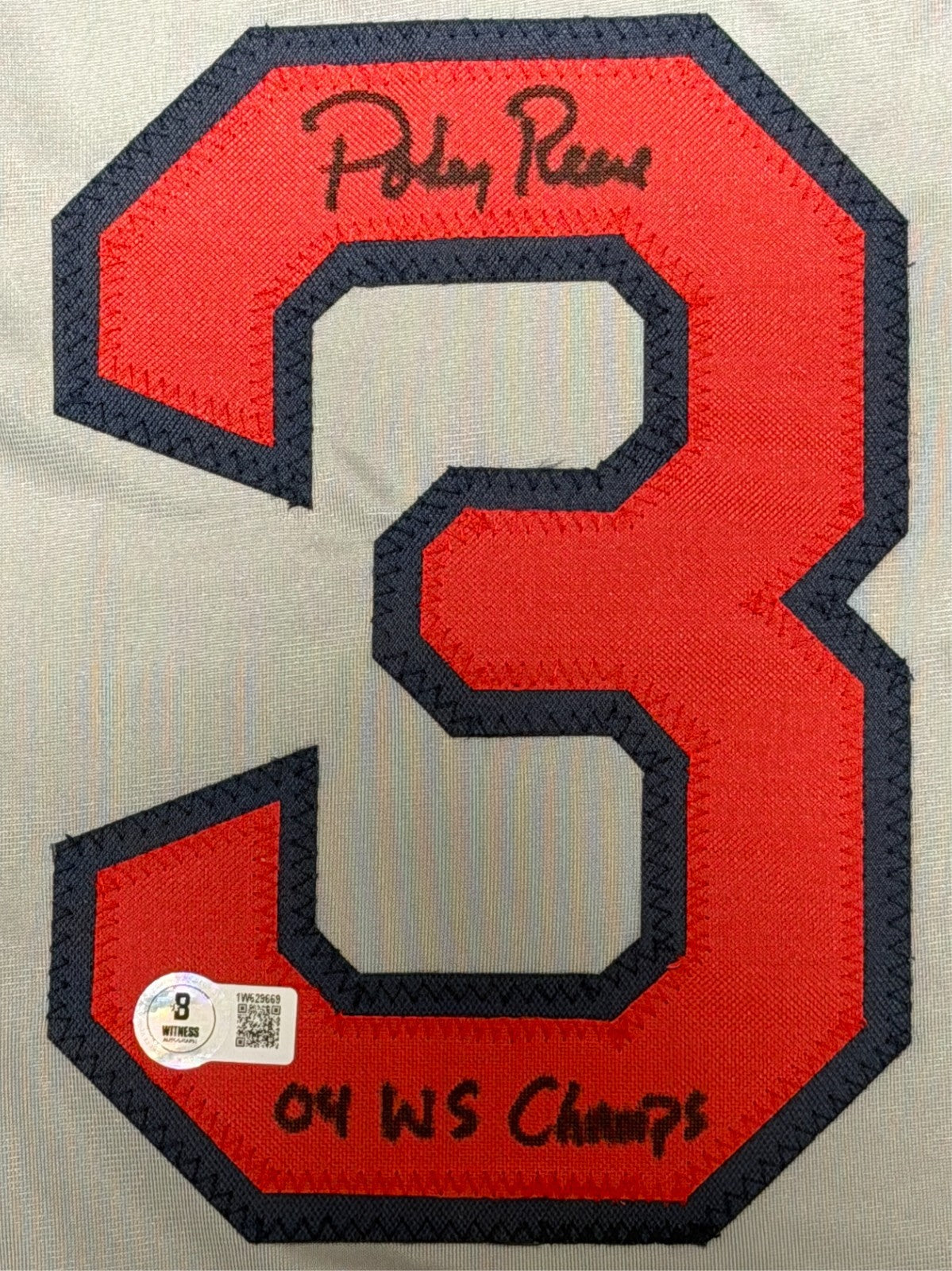 Pokey Reese Signed Boston Red Sox Custom Jersey (2004 WS Champs)
